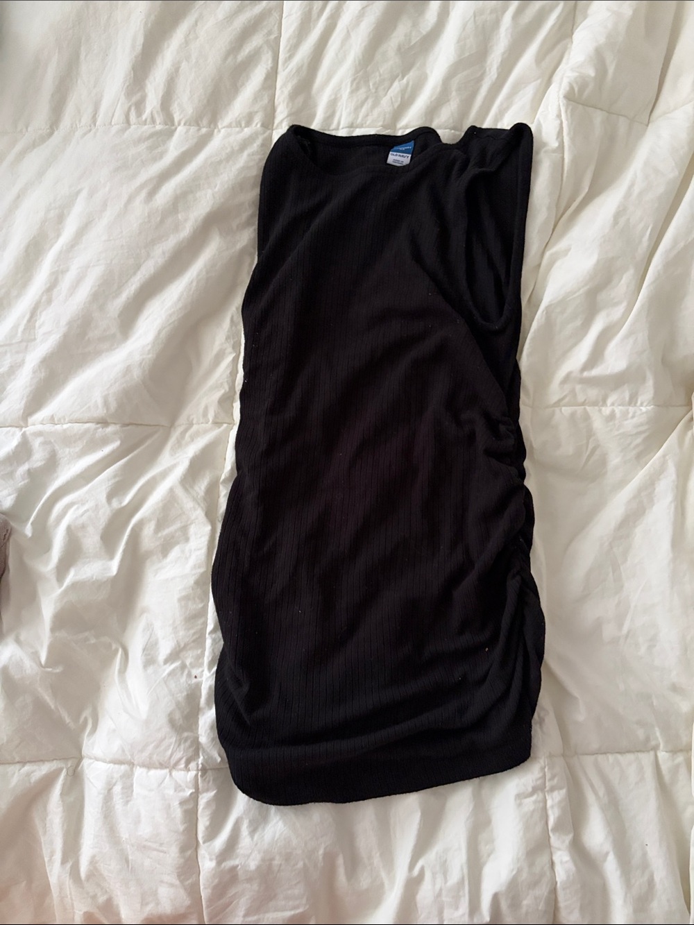 Black Ribbed Sleeveless Bodycon Maternity Top